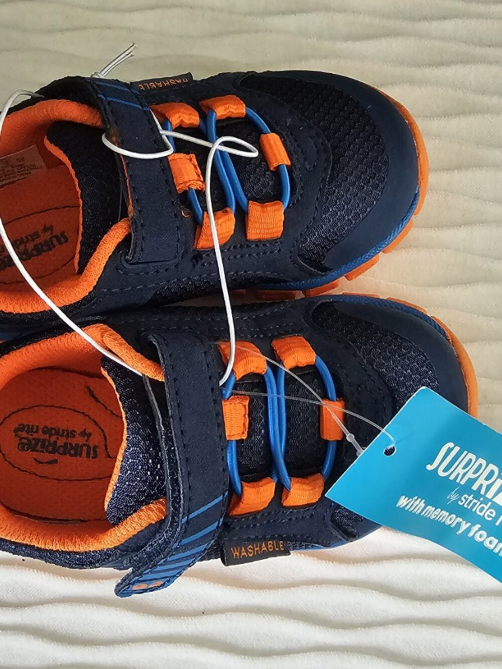 Surprize by Stride Rite Boys DARIO Infant Baby Shoe Size 6  Sneaker Blue/Orange